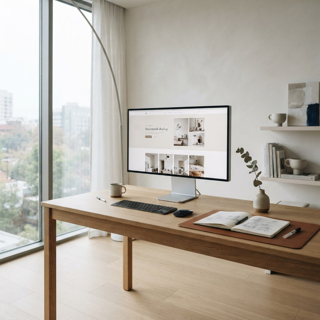 Moderner Arbeitsplatz von KP Webdesigns mit hochwertigem Website-Design