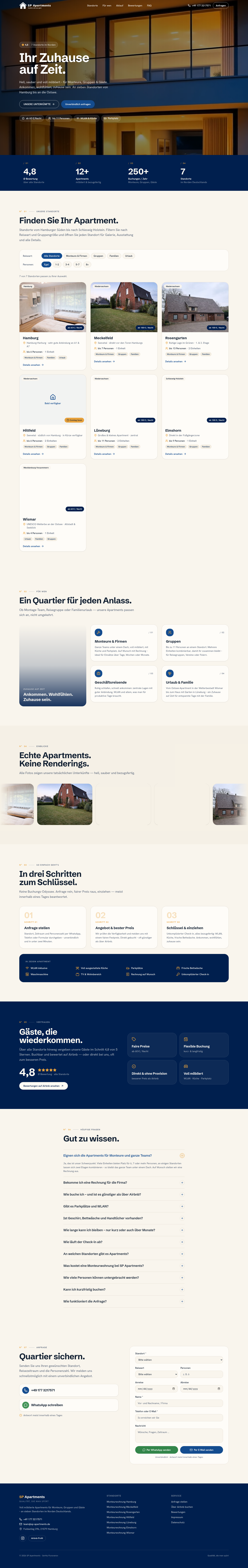 Vorschau des Kundenprojekts SP Apartments, umgesetzt von KP Webdesigns