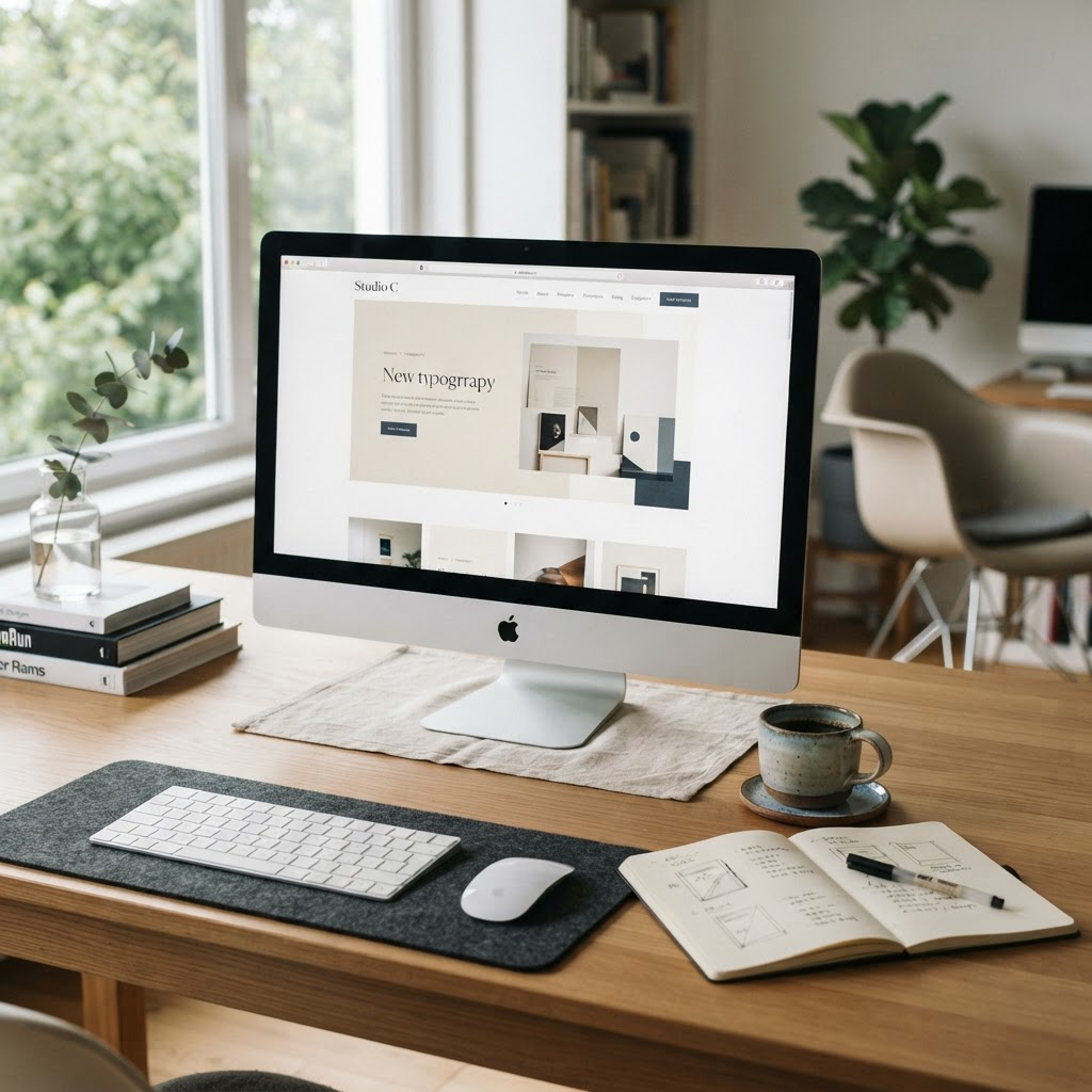 Individuelles Website-Design auf einem Monitor