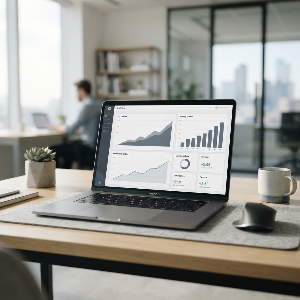 Analytics-Dashboard mit steigender Website-Performance