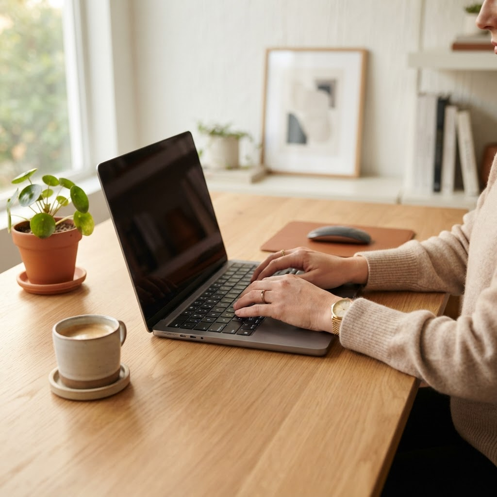 Arbeitsplatz eines Webdesigners mit laufender Projektbetreuung